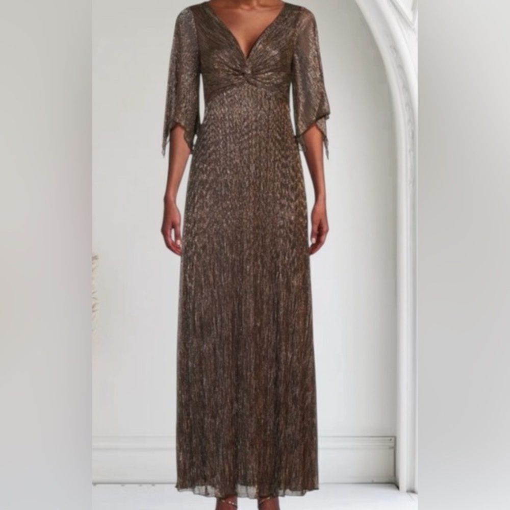 Marina Butterfly Sleeves Evening Gown - Picture 2 of 7